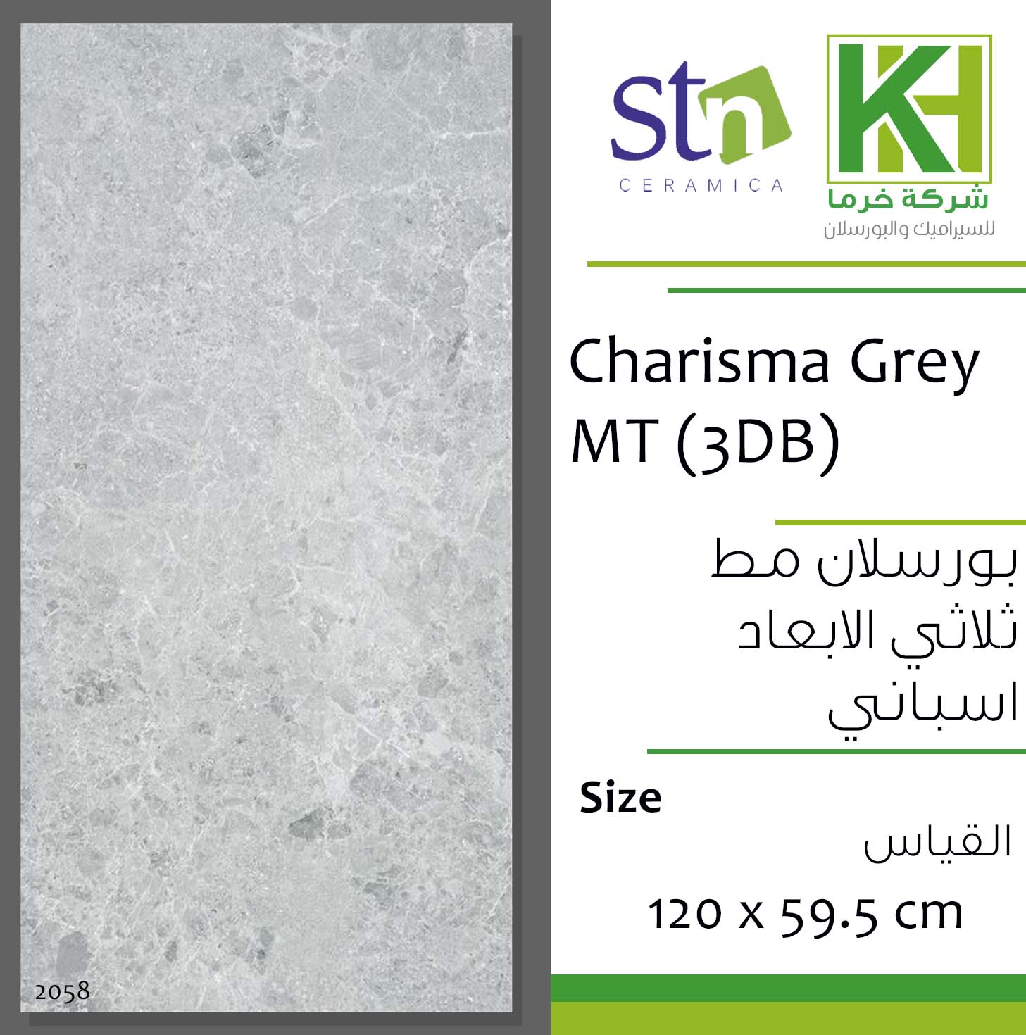 Picture of Spanish 3D Porcelain tile 60x120cm Charisma Grey Mt.